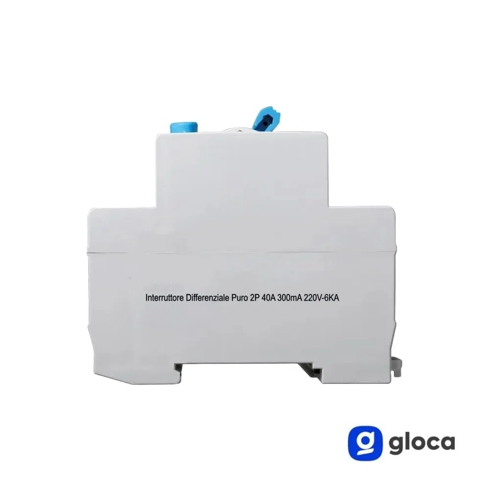gloca Interruttore Differenziale Puro Salvavita 2P 300mA 220V-6KA CLASSE A 2 Moduli DIN (40 Ampere)