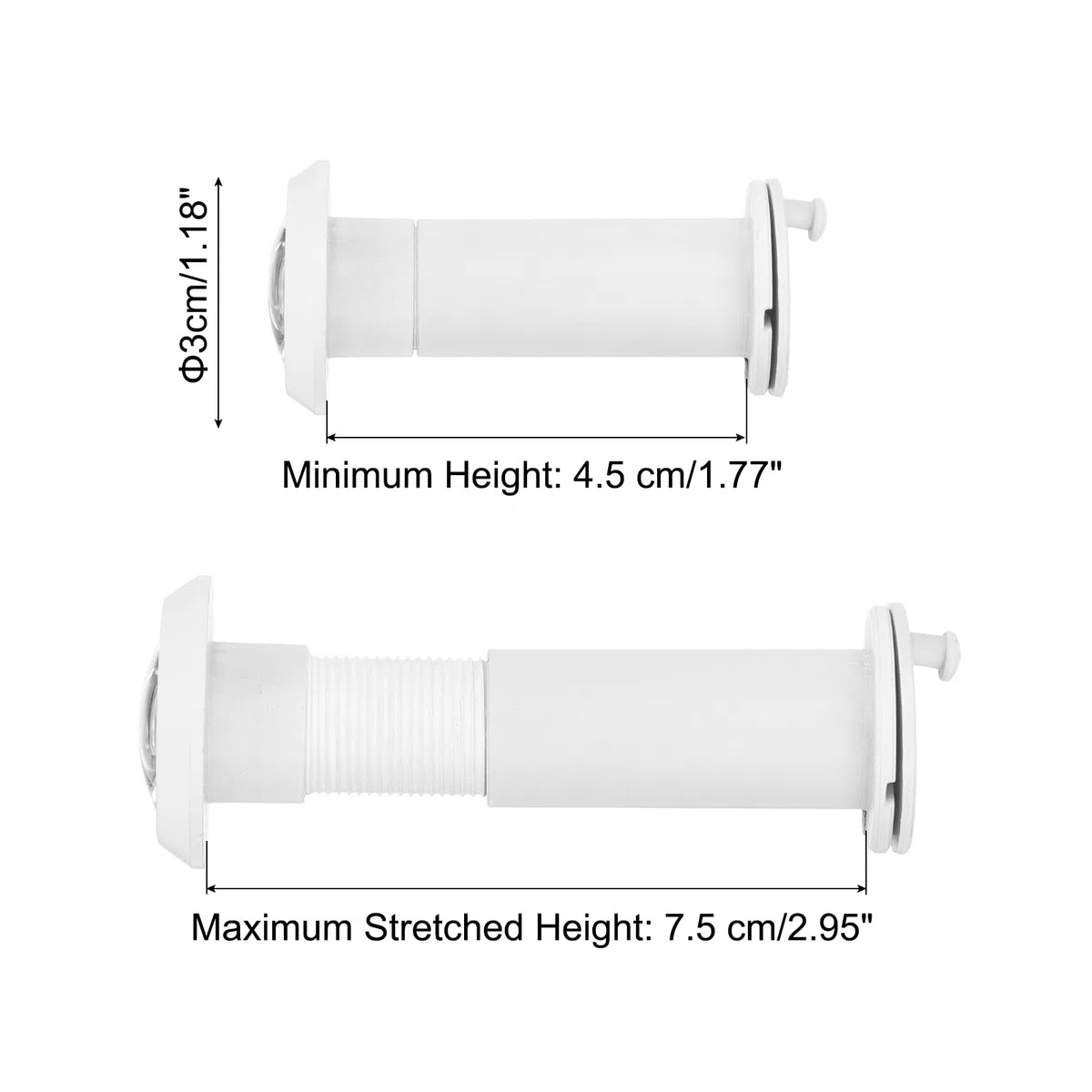 PATIKIL Spioncino da 5/8", in lega di zinco, con copertura per la privacy, 180 gradi, adatto per porte da 1-3/4" a 2-15/16" con punta da trapano da 16 mm per sicurezza, bianco