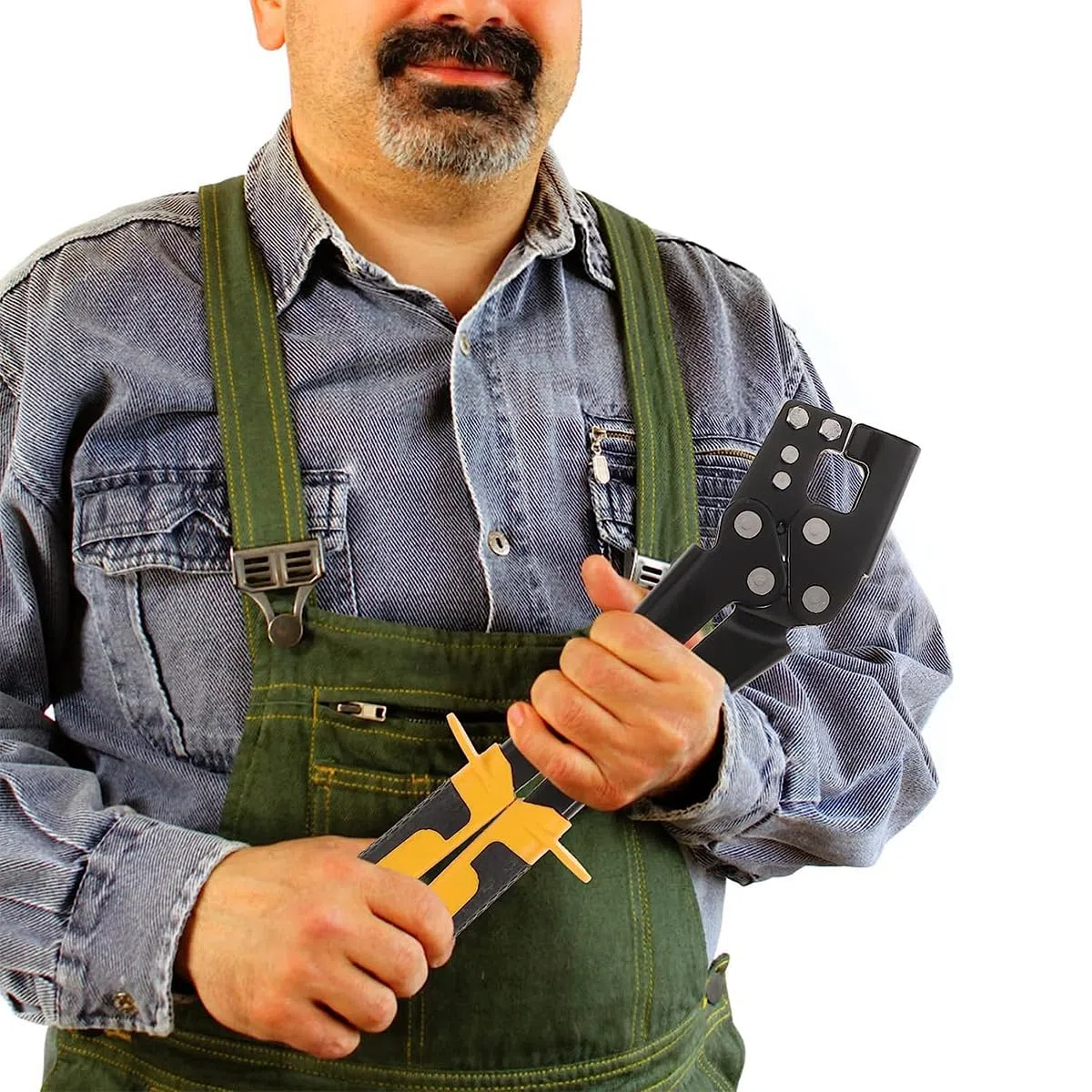 Crimpatrice per Perni in Acciaio, Utensile Manuale per Cartongesso Con Blocco Punzone in Metallo per Chiglia a Mano,Alta Resistenza E Sforzo, Pinza per Punzonatura Fissa per Chiglia in Acciaio Leggero