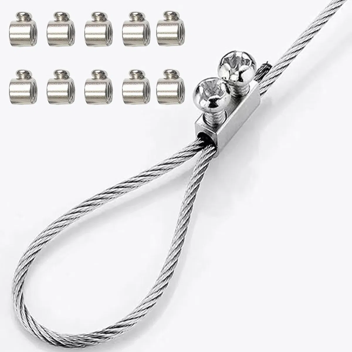 Morsetti for cavi metallici, 10 pezzi for for regolabili con blocco a vite terminale for for