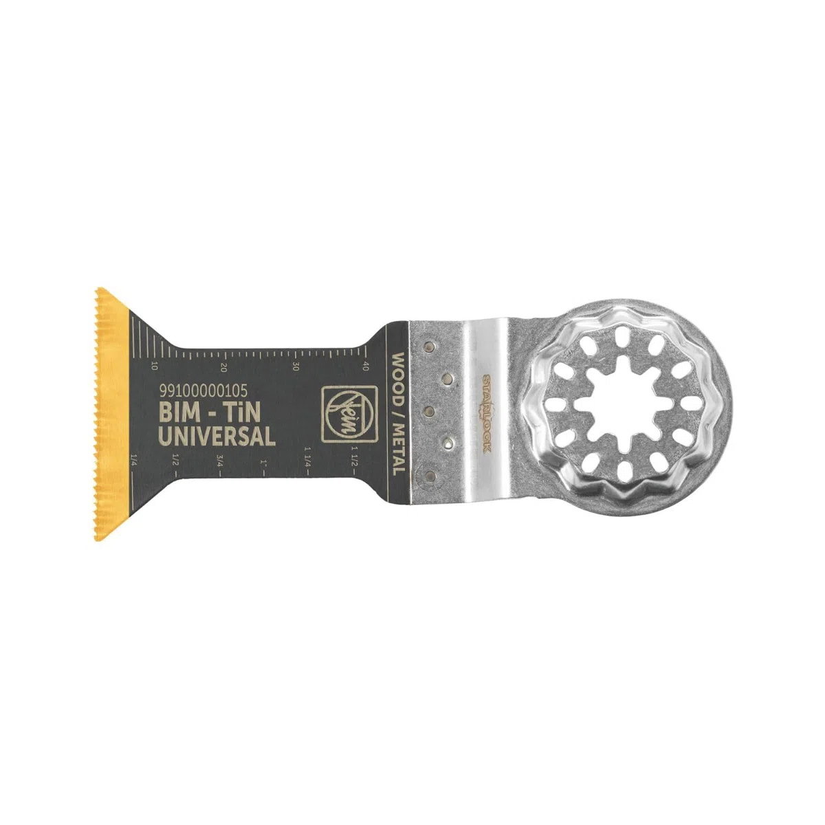 FEIN Lama E-Cut LongLife bimetallica di lunga durata, Lama da taglio in profondità, conf. 1 pz., Larghezza 44 mm, Lunghezza 55 mm, Attacco Starlock, Lama bimetallica rivestita in titanio.