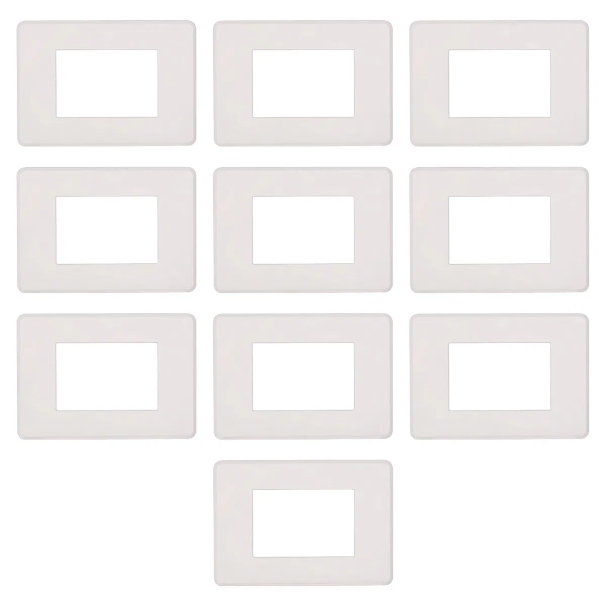 CONFEZIONE DA 10 PLACCHE SLIM IN TECNOPOLIMERO, COMPATIBILE CON BTICINO AXOLUTE AIR, 3 MODULI/POSTI, COLORE BIANCO, SOTTILE, ALTA QUALITA', DESIGN ELEGANTE E MODERNO, PER INTERRUTTORI/PRESE