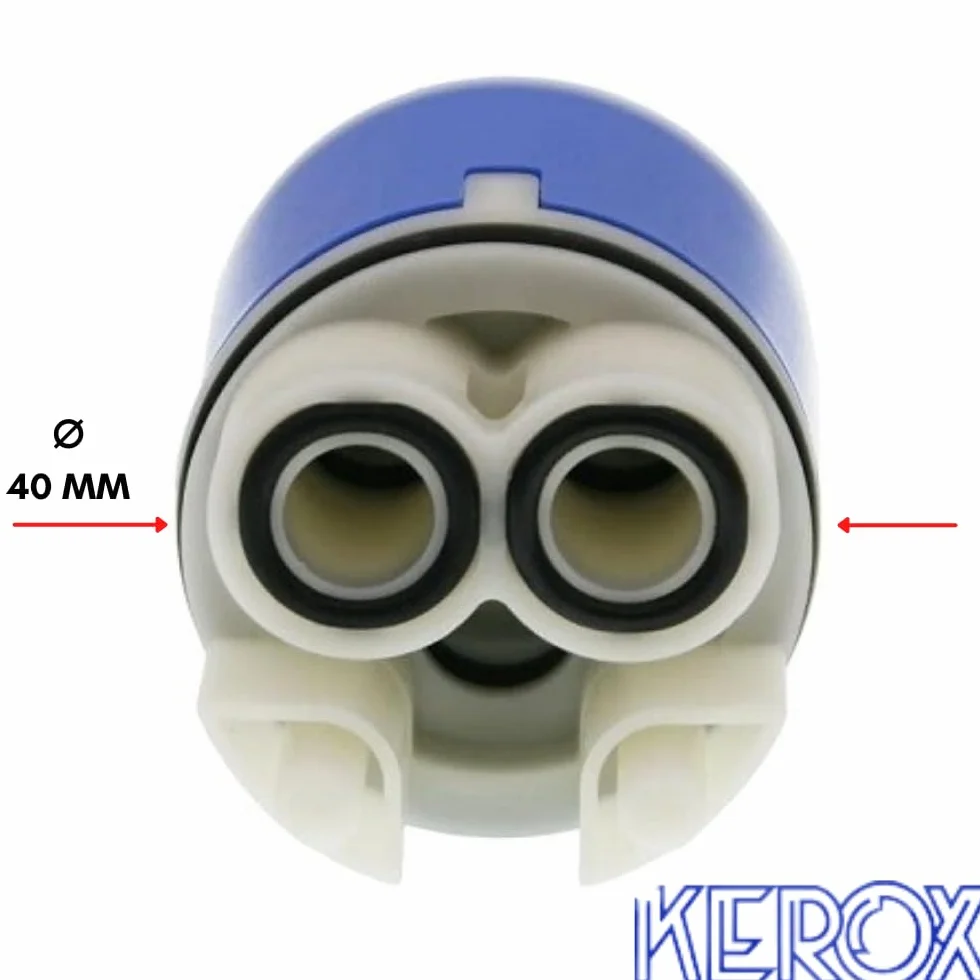 Schläfer 480061 | Cartuccia Miscelatore 40mm, Cartuccia di Ricambio per Miscelatori in Ceramica Alta a 2 Piedini per Rubinetti Miscelatori Cucina, Bagno, Doccia e Vasca, Modello Kerox K40-B
