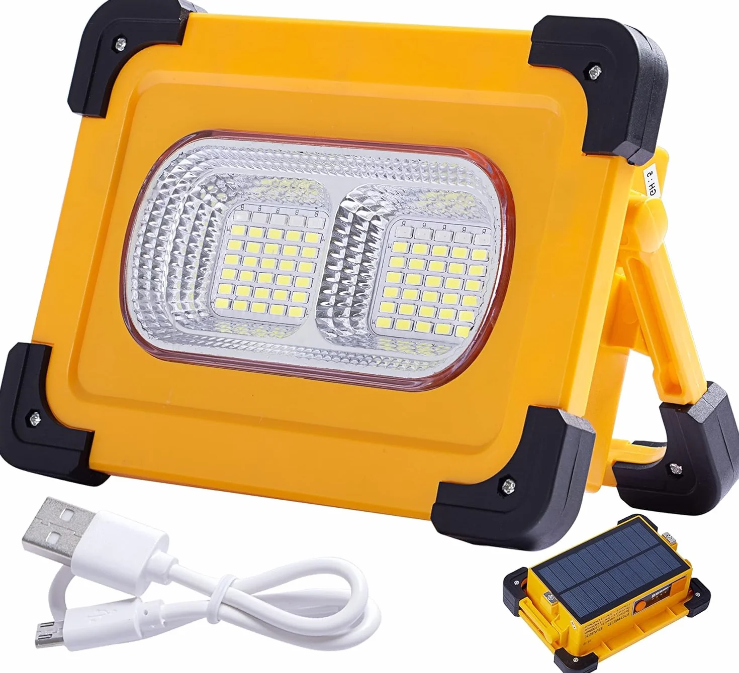 Faro Luce LED Ricaricabile 80W, Faretto LED da Portatile con USB, 4 Modalità Luci da Lavoro Campeggio Impermeabile Lampcon Batteria Ricaricabile Integrata 10000 mAh per Cantiere, Riparazioni Auto