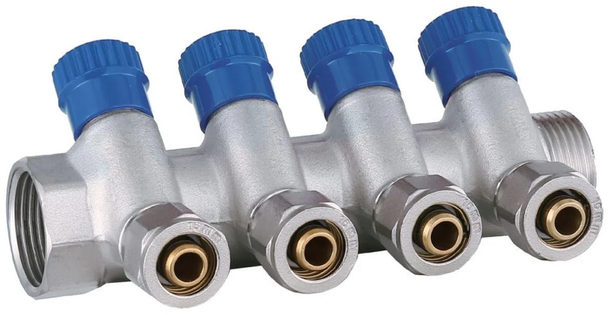 Collettore Acqua 1” X 16 Mm Pex Collettore Dell'Acqua Fredda Potabile In Ottone 4 Circuiti