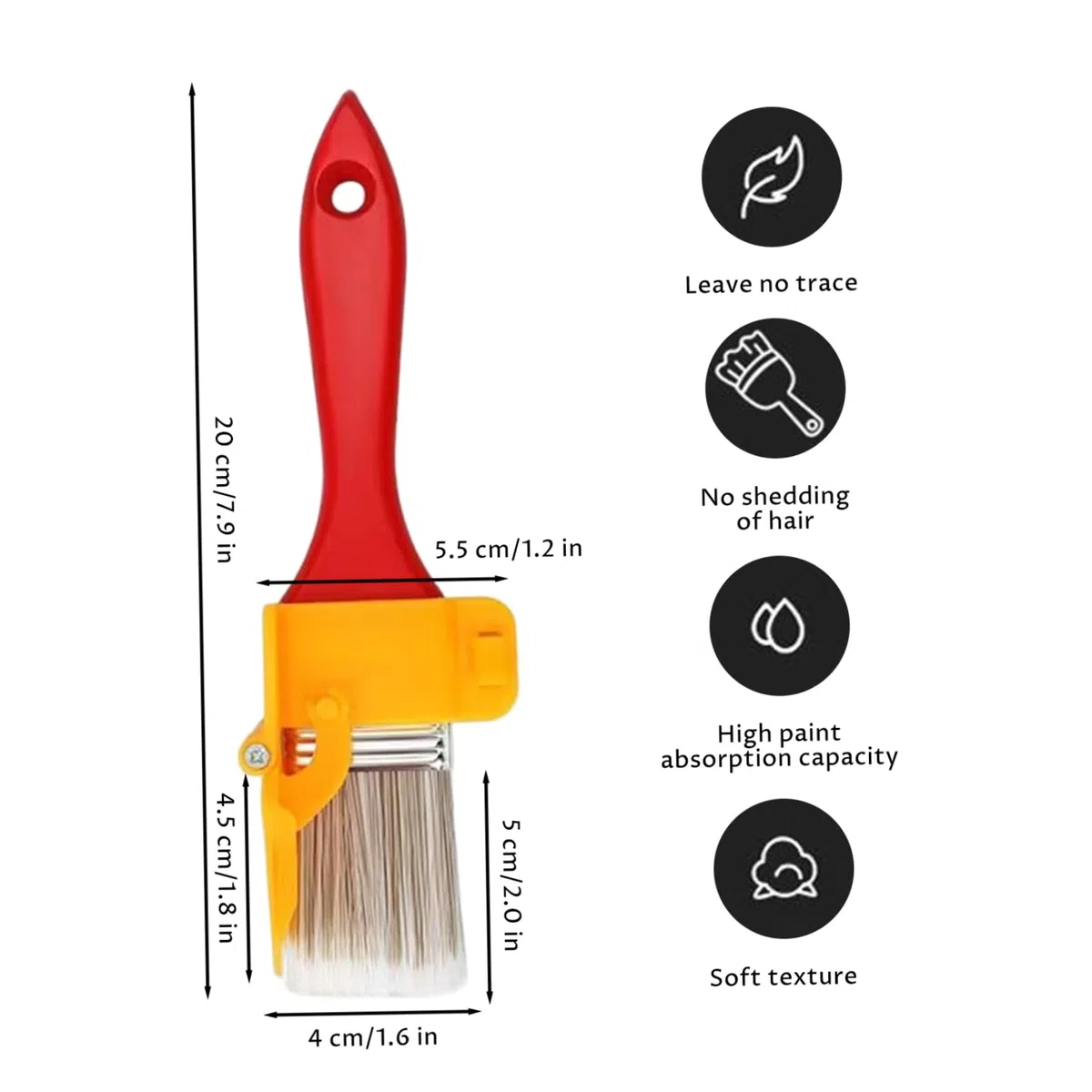 Strumento per molatura vernice Pennello per bordi portatile da 8 pollici Strumento per pittura senza perdita di bordi per pareti, finestre, angoli, battiscopa, verniciatura di rifiniture, battiscopa