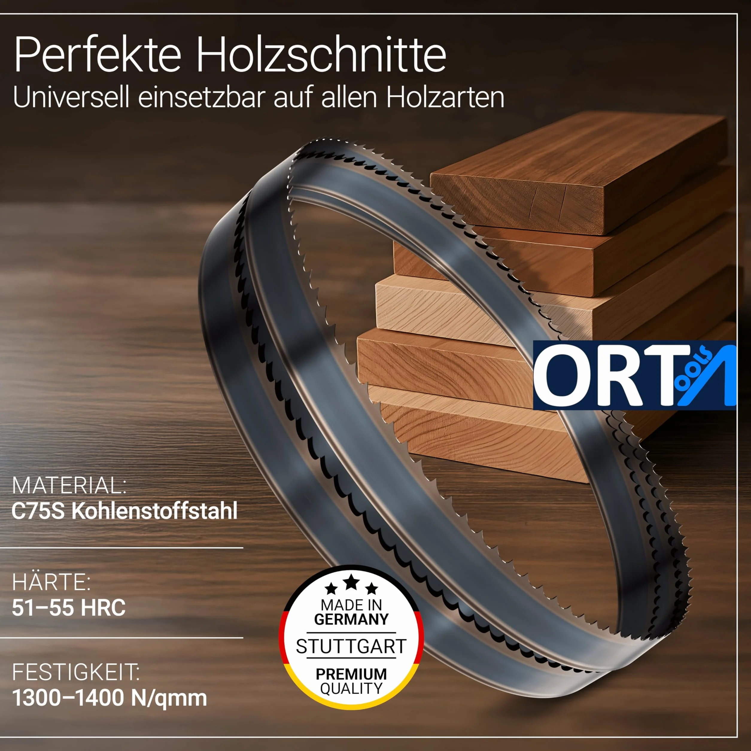Orta - 3 pezzi – 1490 x 10 x 0,65 x 6 ZpZ Flexback – Lama per sega a nastro per legno morbido e duro, legna da ardere, plastica e metallo non ferroso, adatto per Scheppach Basa 1/Basato 1