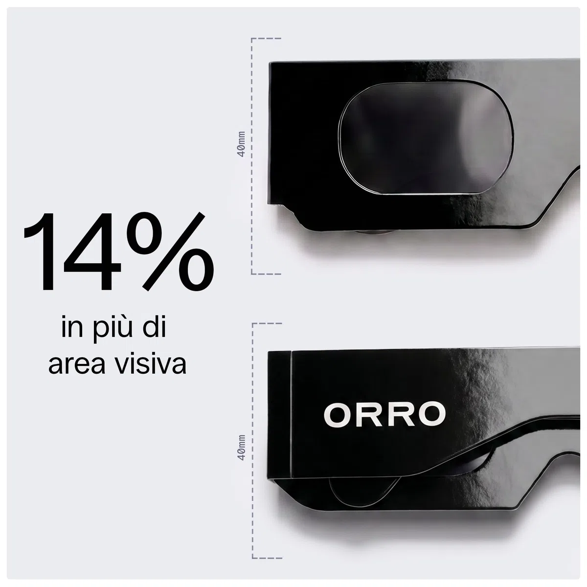 ORRO Occhiali per eclissi solare Modern 40 mm Confezione da 12, Nero, Protezione occhi certificata, Testati EN ISO 12312-2:2015, Marcatura CE per osservare direttamente il sole in sicurezza