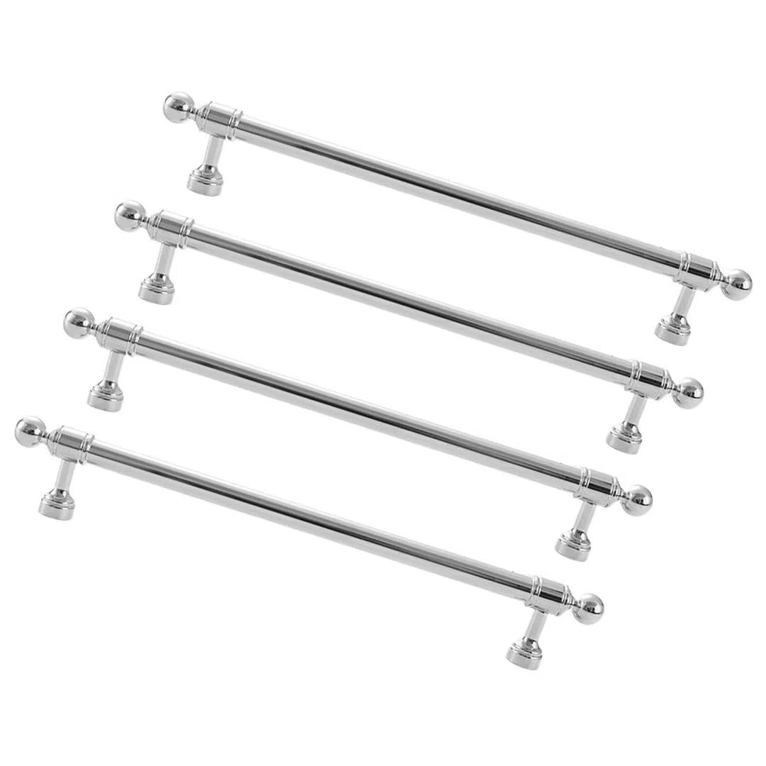 Set di 4 maniglie e tiranti per porte della cucina, in lega di alluminio, maniglie per armadietti, pomelli per mobili da bagno, cromati, maniglie per cassetti e mobili, decorazione per la casa