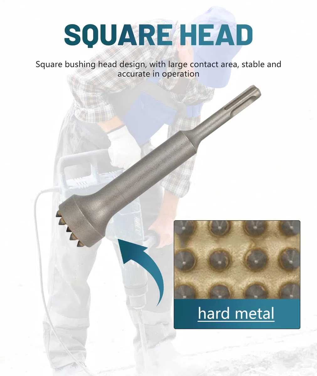 SDS Plus Professionale per Pietra, Il Rivestimento della Rugosità del Calcestruzzo a Testa Quadrata Rimuovere La Punta (Testa Rotonda/12 Denti/13,6 CM)