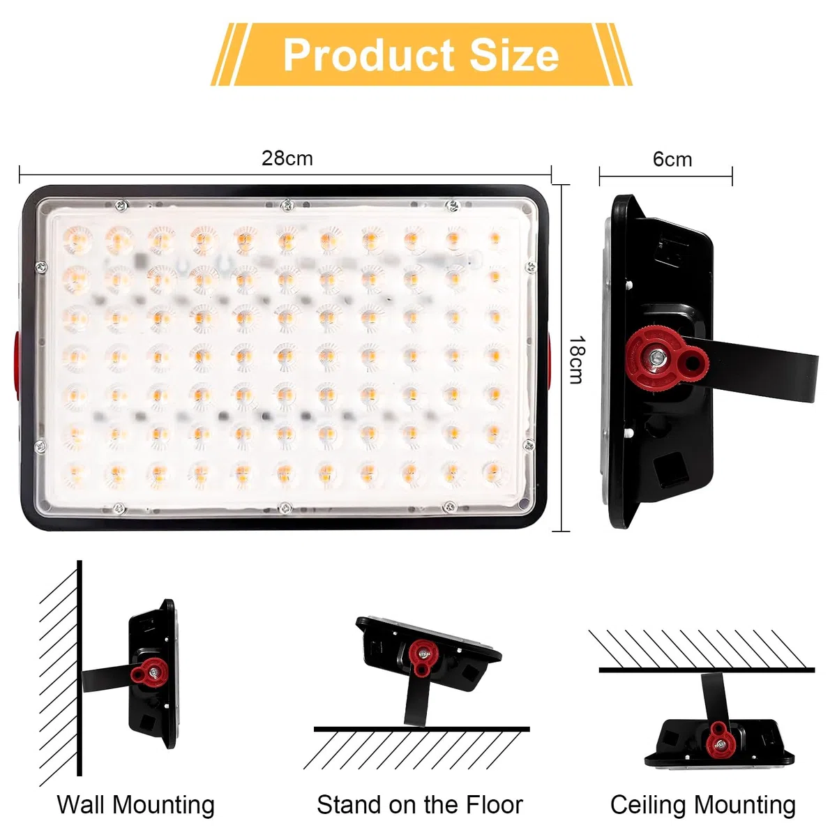 CREATESTAR Faretto Led da Esterno 200W 20000LM, Faretti Led Esterni 3000K Bianco caldo, IP66 Impermeabile Faro Led Esterno per magazzino campo sportivo giardino garage cortile parcheggio