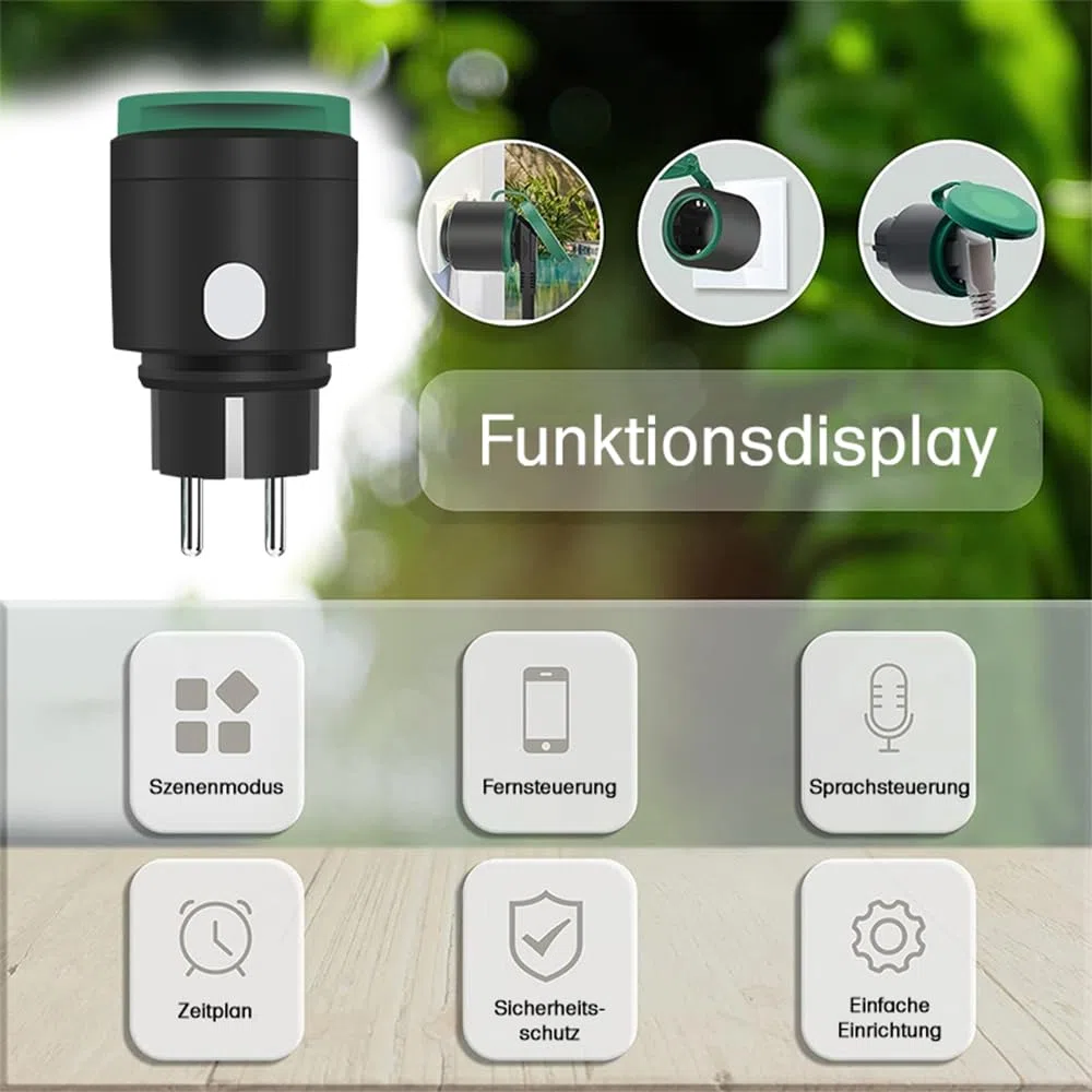 Offgridtec Presa esterna intelligente WiFi con controllo dell'app Smart Life o Tuya IP44 impermeabile per esterno (1, 2 pezzi)