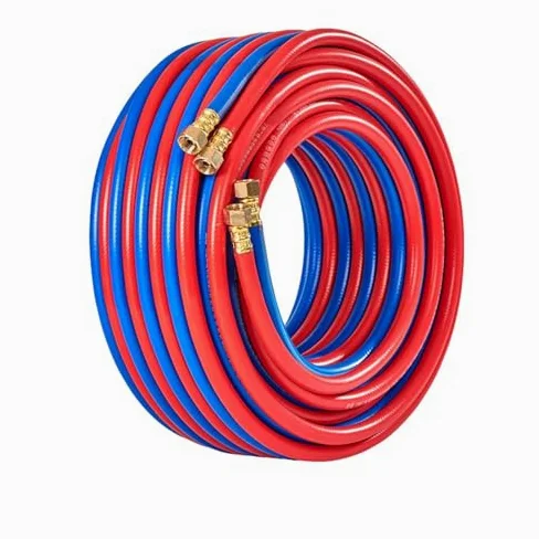 Set di tubi da taglio per saldatura ad alta pressione, tubo doppio ignifugo da 8 mm con connettori in ottone per applicazioni industriali a gas