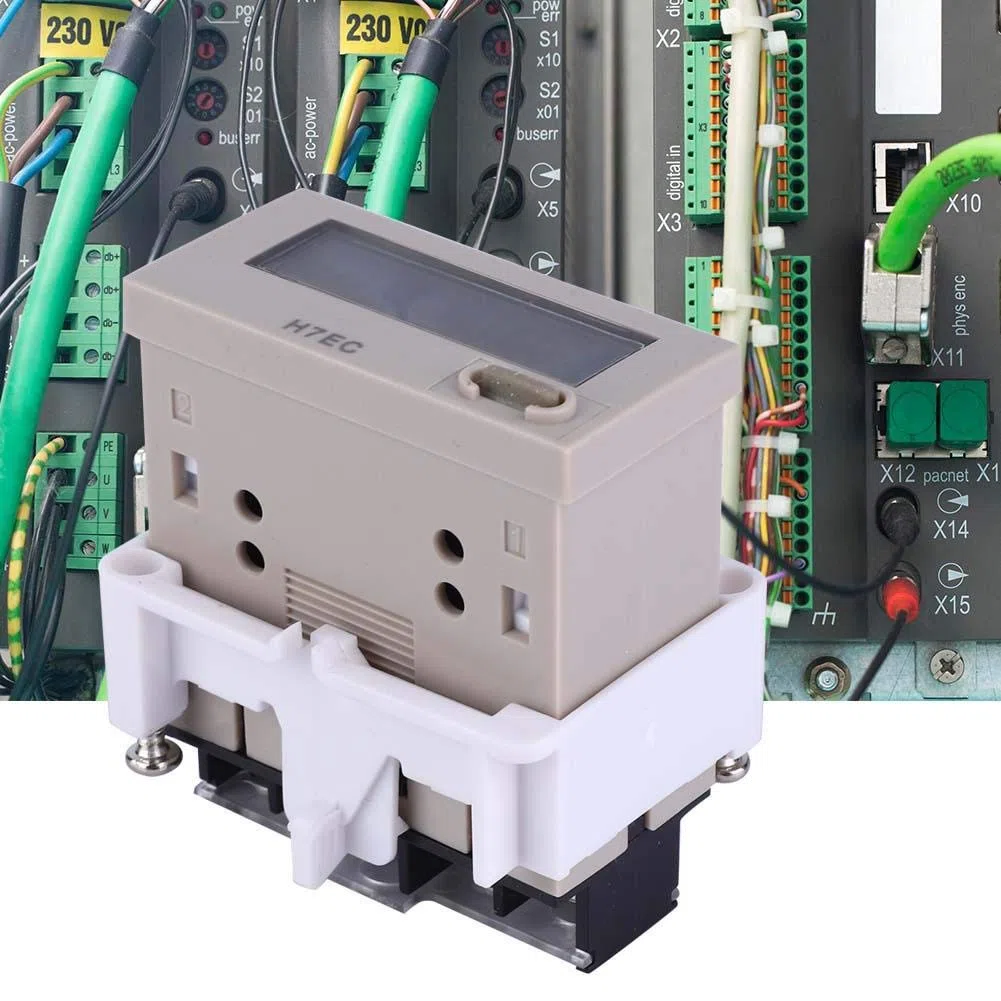 Contatore digitale, H7EC-N senza tensione di ingresso Contatore elettrico digitale con display LCD da 8 gigit, contatore di ingresso privo di tensione Contatore di batterie incorporato a 8 cifre