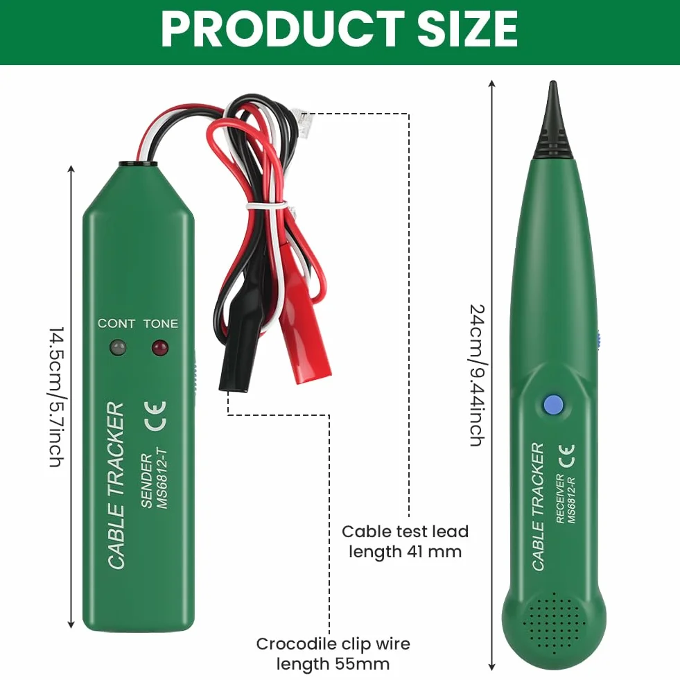 Flintronic Tester per cavi di rete, Localizzatore di fili LAN, Tracciatore toner multifunzione, Tester linea telefonica, Trova tracciatore cavo per collazione, Controllo di continuità