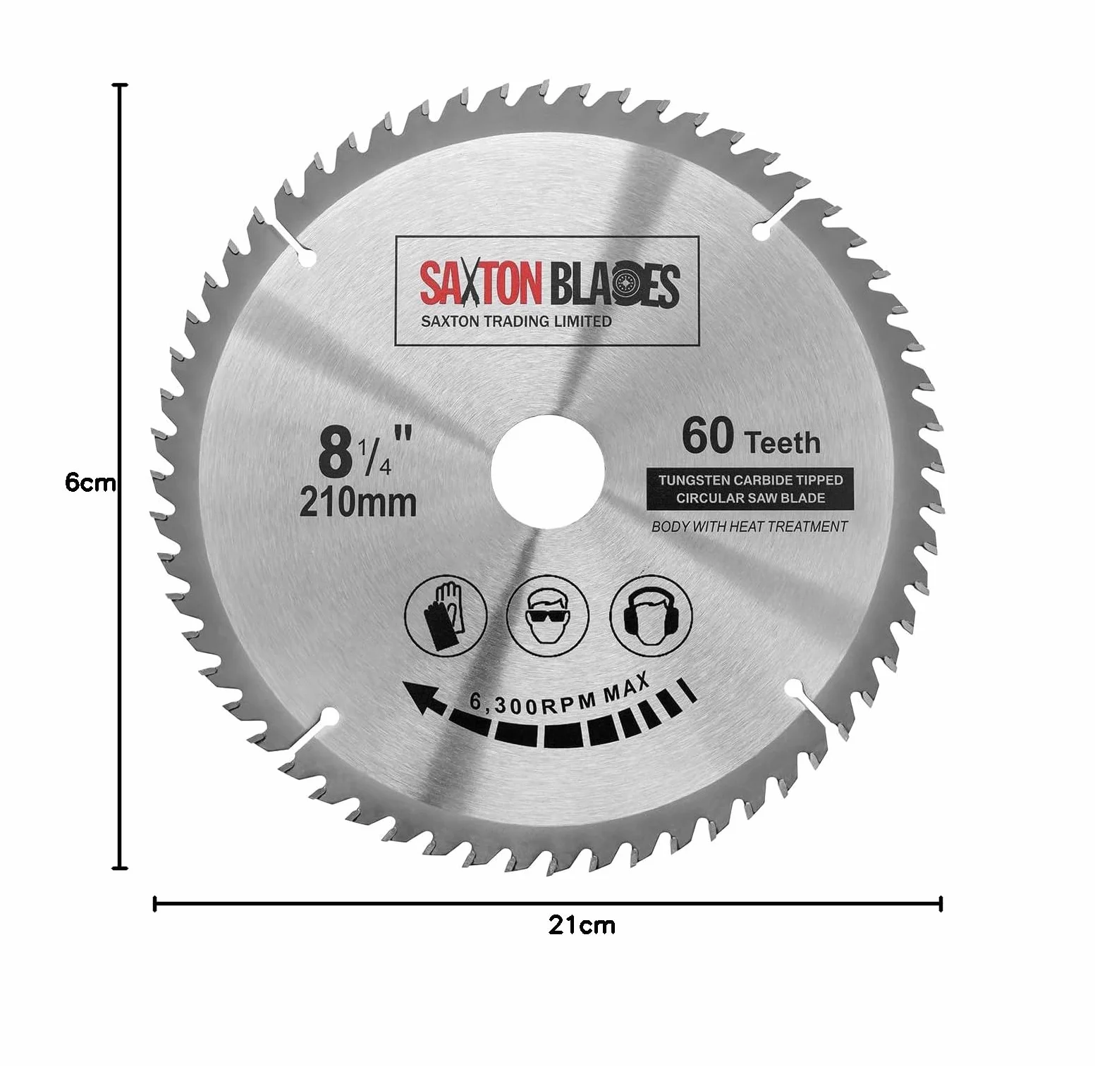 Saxton TCT Circular Lama per legno 210mm x 30mm x 60T compatibile con Festool Bosch Makita Dewalt compatibile con 216mm saws