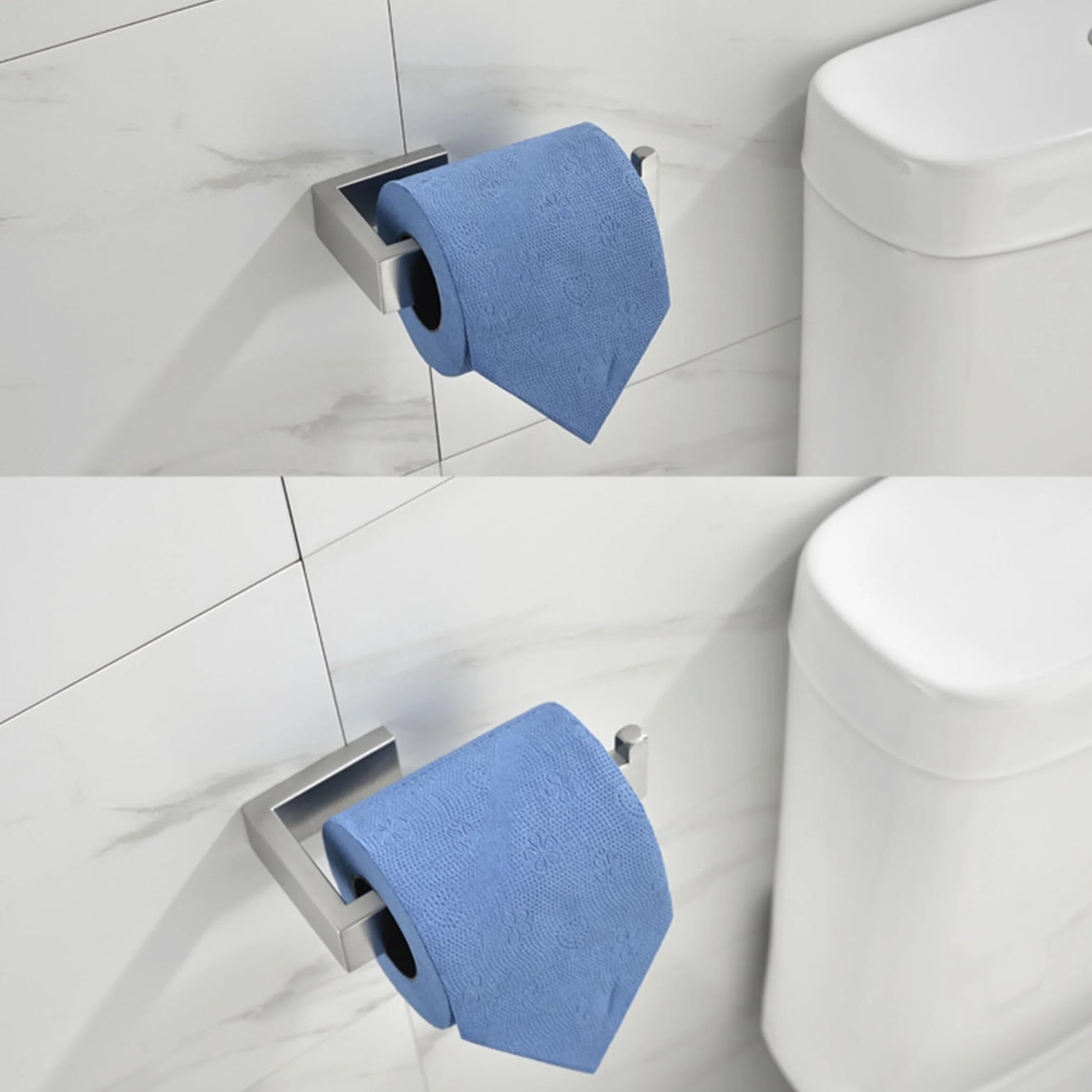Flybath Porta Carta Igienica SUS 304 Acciaio Inossidabile Argento Spazzolato Portarotolo da Bagno Montaggio a Parete
