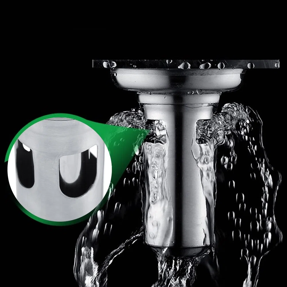 Scarico a pavimento in cciaio inox 304 antiodore a 4 pollici con filtro rimovibile per Bagno Doccia Quadrata WC Filtro da Giardino Antiruggine
