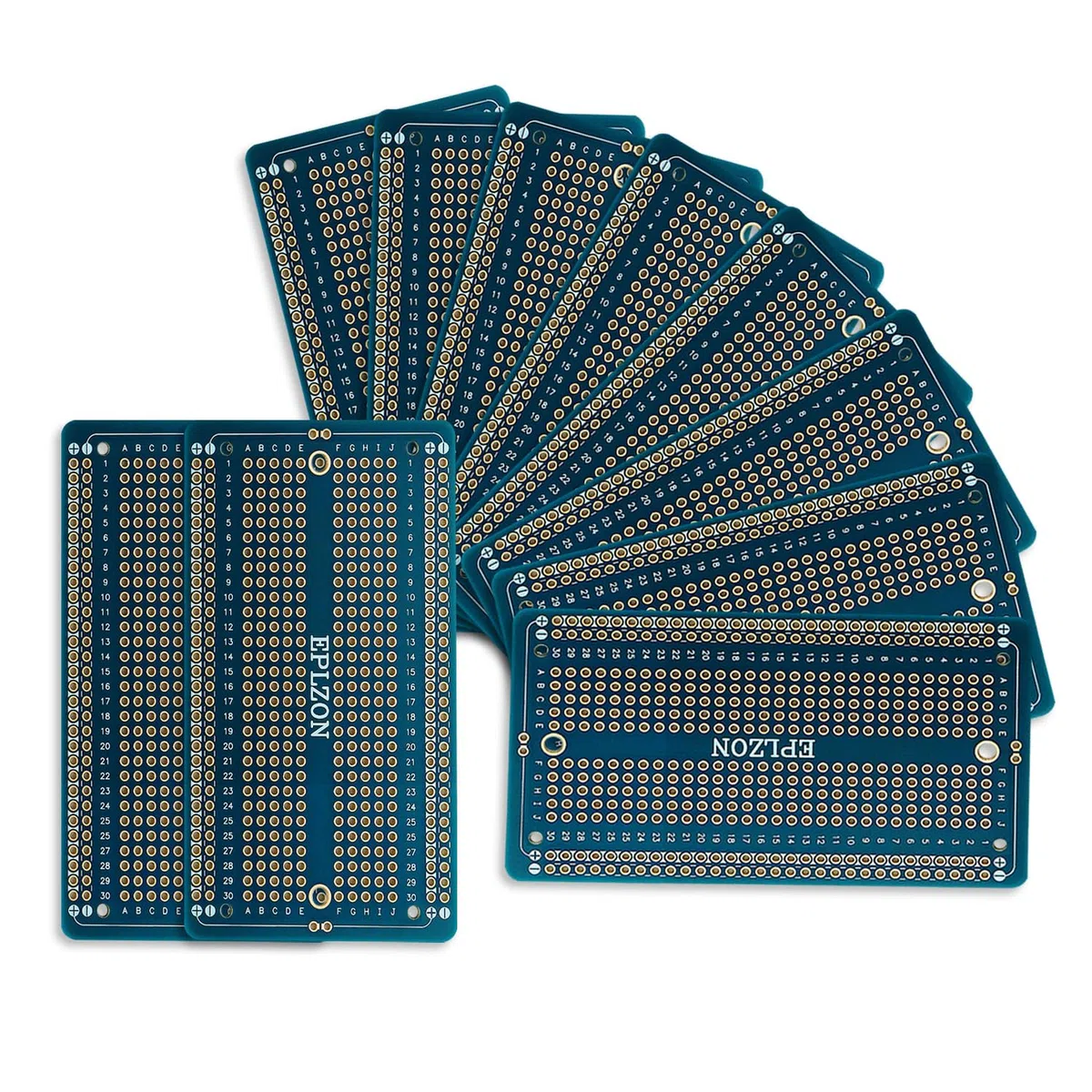 Tagliere saldabile per circuito stampato placcato oro per progetti di elettronica fai-da-te, compatibile con progetti di saldatura 2,05 "x 3,5" (10 pezzi,Blu)