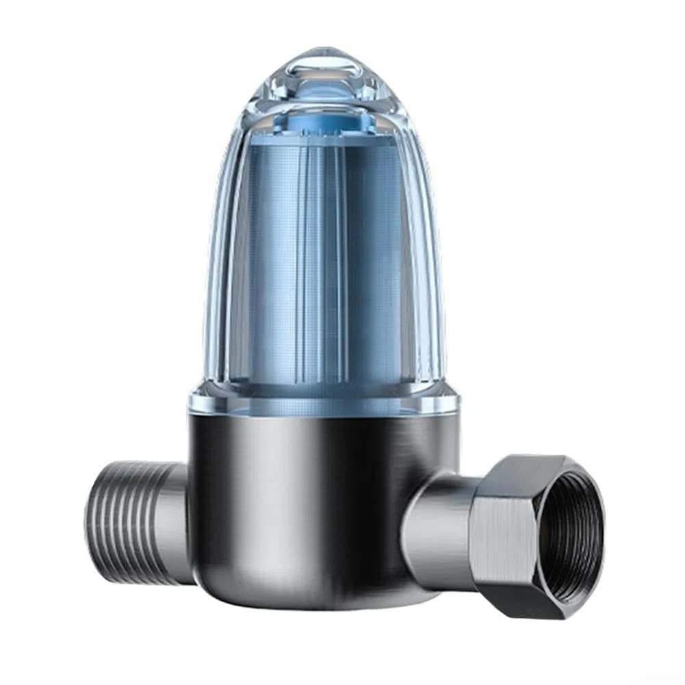 Pre-filtro per scaldabagno, indicatore luminoso integrato per bagno, accessori anticalcare, utilizzato in cucina e bagno (grigio (1019-2))