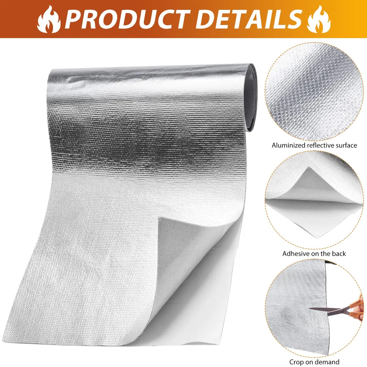 2 Pezzi Piastra di Protezione Termica in Alluminio 1 mm Spessore Supporto Adesivo Foglio di Fibra Vetro in Alluminio Scudo Termico Tappetino di Protezione Termica 1000 ℃(30cmx100cmx1mm)