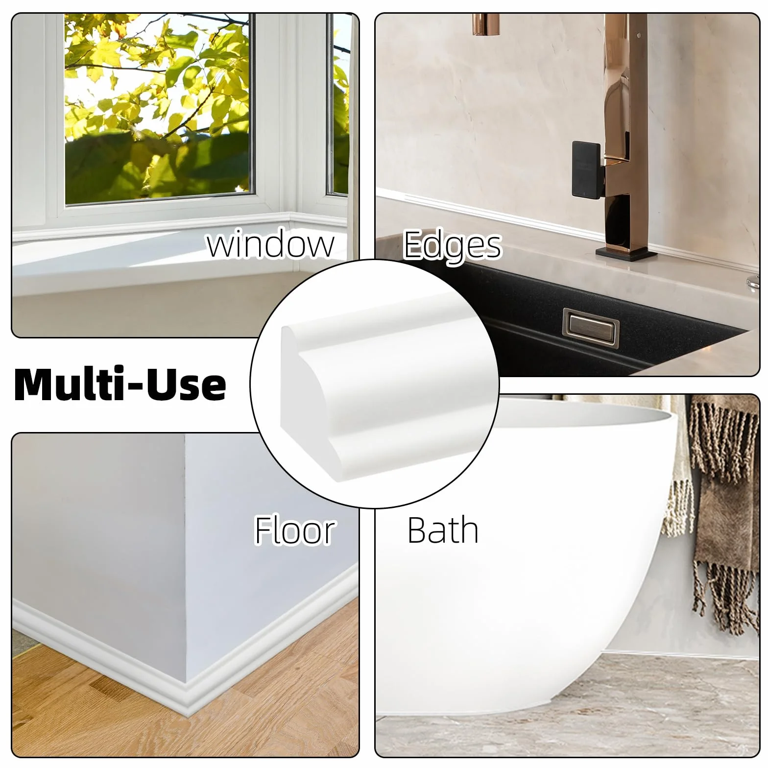 Boiserie Adesiva per Pareti 10m - Profilo Angolare PVC e Cornice Polistirolo, Modanatura Autoadesiva per Soffitti e Pareti, Verniciabile & Fai-da-te (12x9mm)