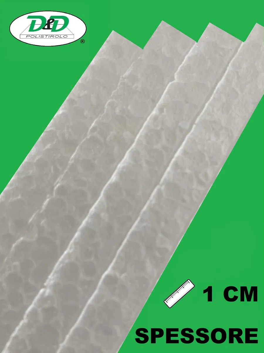 D. & D. Polistirolo (10 lastre H 1 cm) 100 cm x 100 cm, LASTRE POLISTIROLO MULTIUSO, EPS 80, DENSITA' 15 Kg/m³
