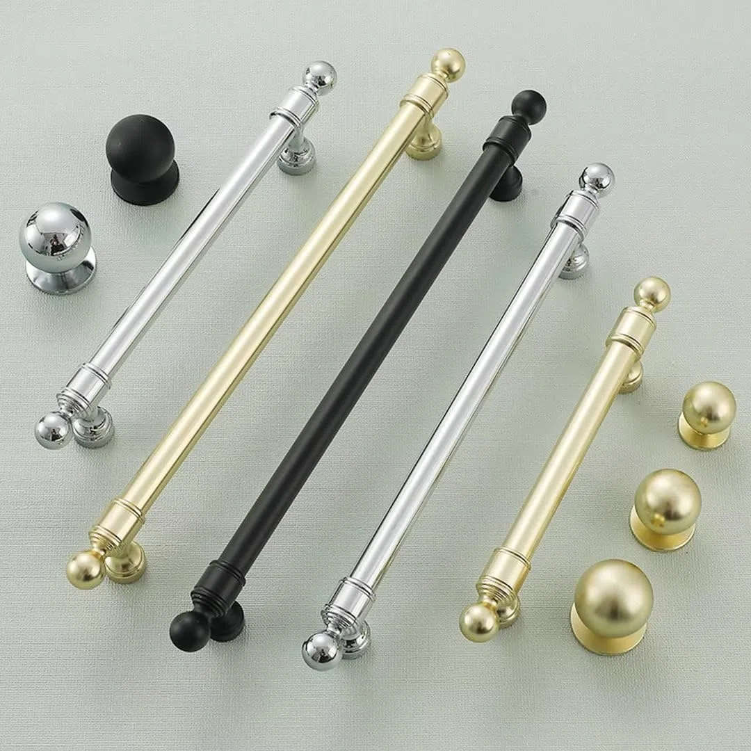 Set di 4 maniglie e tiranti per porte della cucina, in lega di alluminio, maniglie per armadietti, pomelli per mobili da bagno, cromati, maniglie per cassetti e mobili, decorazione per la casa