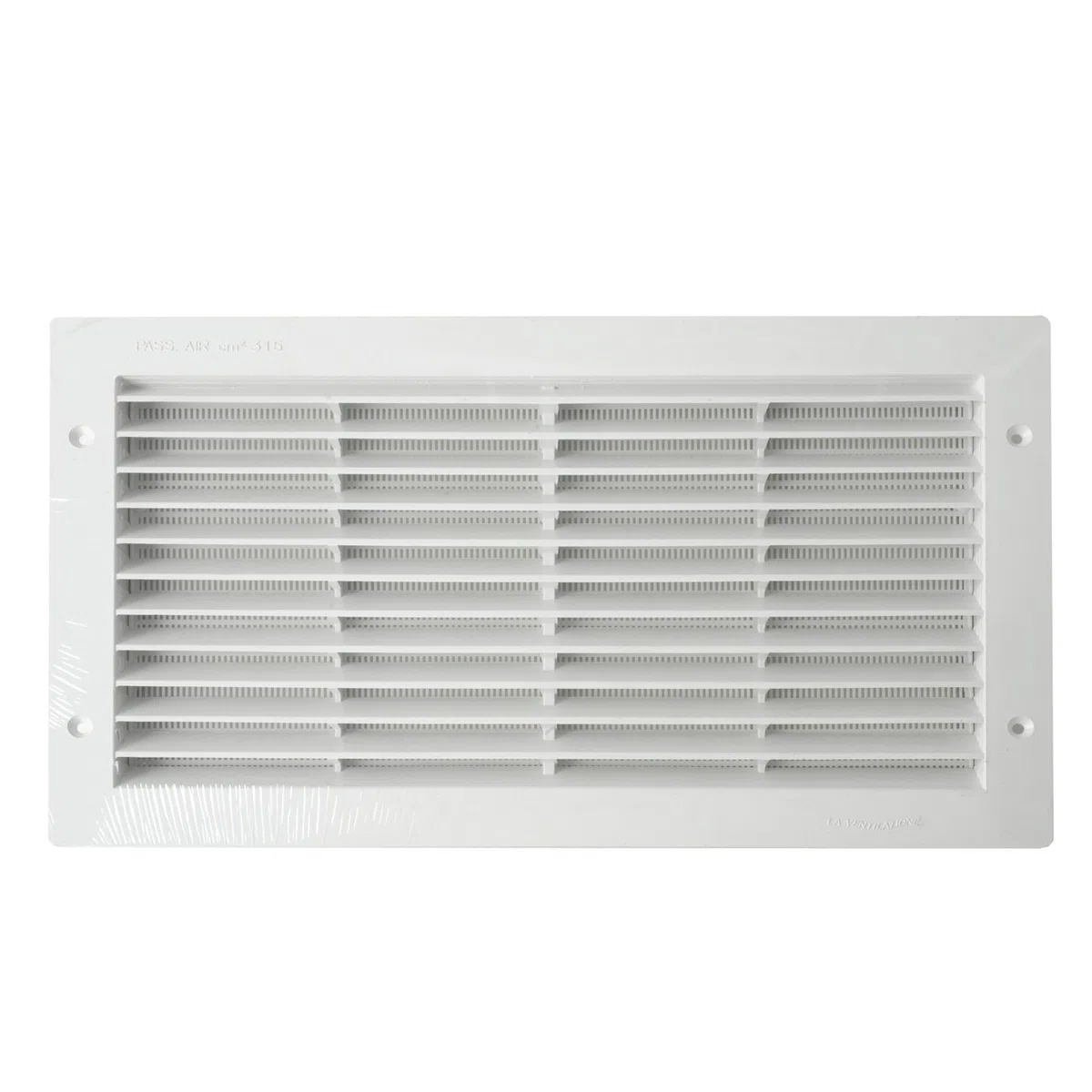 La Ventilazione PAR3823B Griglia di Ventilazione in Plastica Rettangolare 380x230 mm da Incasso, Bianco