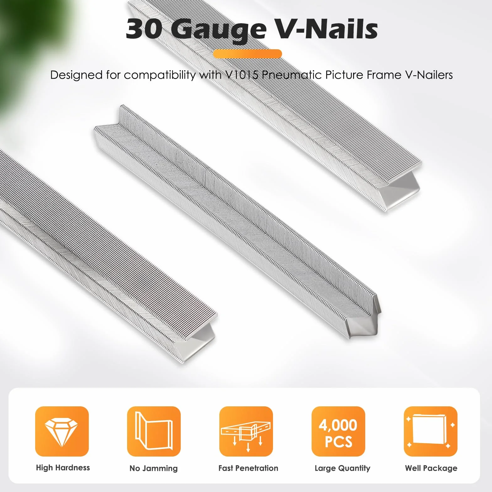 Chiodi a V 7MM 30 Gauge 10,3 mm di diametro 7 mm di lunghezza Chiodi a V UNI per legno duro per la chiodatrice per cornici V1015 4.000 PCS/BOX