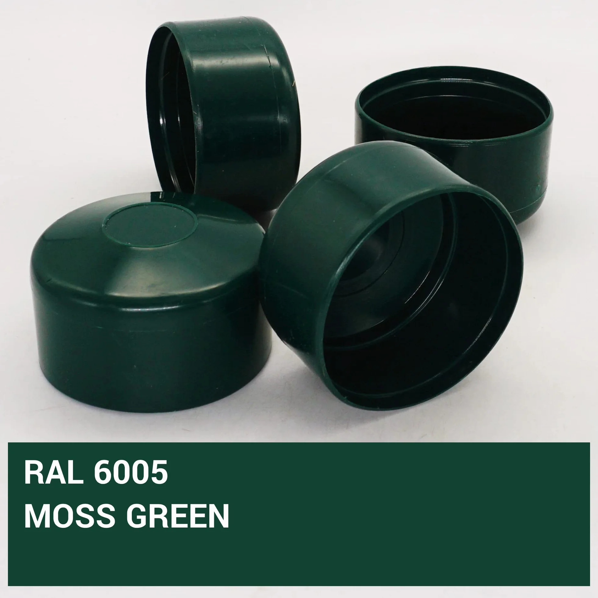 SKIR'CO (10 pz) Tappi per pali di recinzione, rotondi, 60 mm, in plastica verde, per pali di recinzione rotondi, coperture per pali, verde muschio RAL 6005