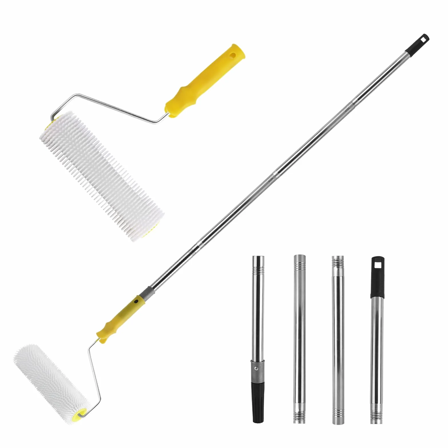 Rullo di Sfiato a Rullo, Rullo di Sfiato da 23 cm con 4 Barre di Collegamento in Acciaio Inox da 34 a 136 cm, Massa di Compensazione per lo Sfiato dei Rivestimenti del Pavimento