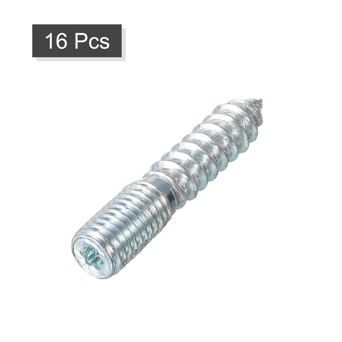 QUARKZMAN Bulloni a Gancio M10 Lunghezza 2"(50mm) Bulloni a Testa Doppia Vite Autofilettante 10mm Giunti in Legno per Mobili 16pz