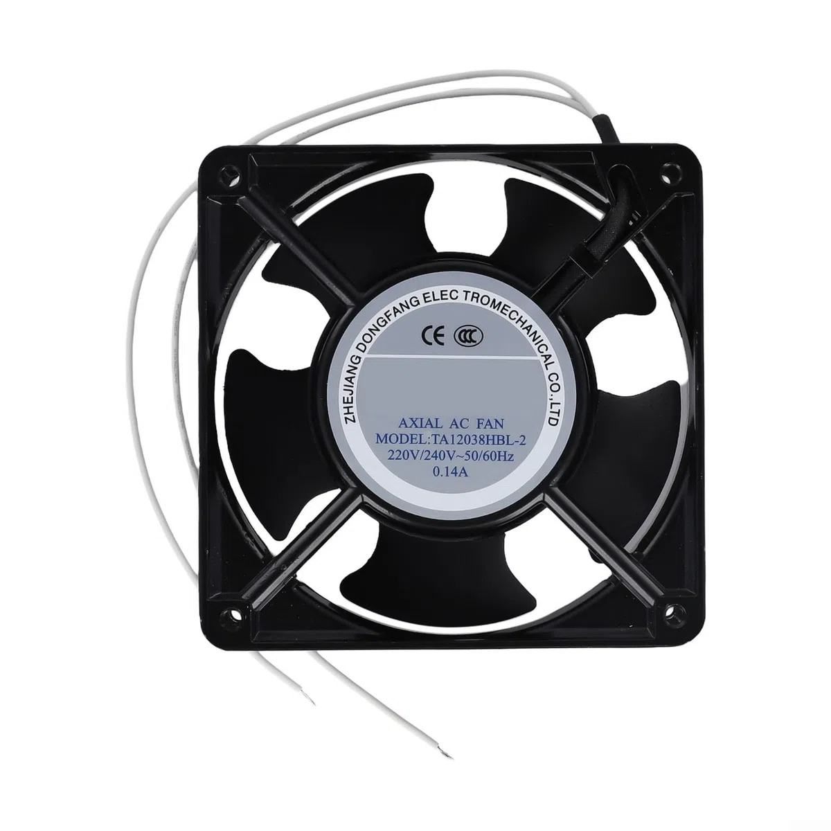Ventola assiale per camino, con lame in metallo ad alta temperatura, funzionamento silenzioso, ventola termica 120 x 120 x 38 mm per cassette, inserti per stufe a legna, estrattori, nero