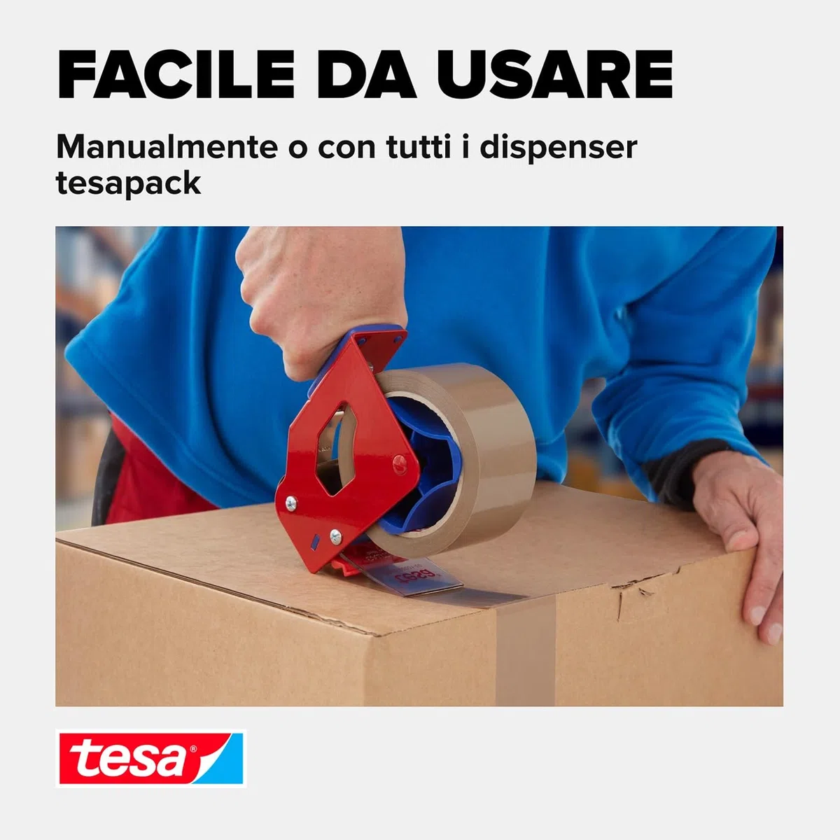 Tesa tesapack Ultra Forte - Nastro Adesivo d'Imballaggio in PVC Solido e Sicuro - Marrone - 6x 66 m x 50 mm