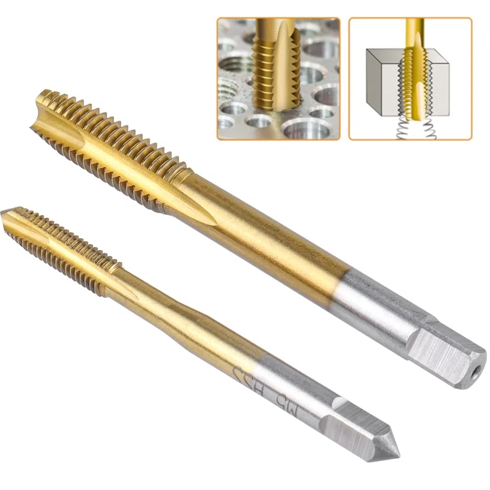 5 Pcs Maschi per Filettare Tappi Punta da Trapano Con Filettatura Metrica Adatta per M5 Rapano Elettrico a Filetto Dritto per Flauto