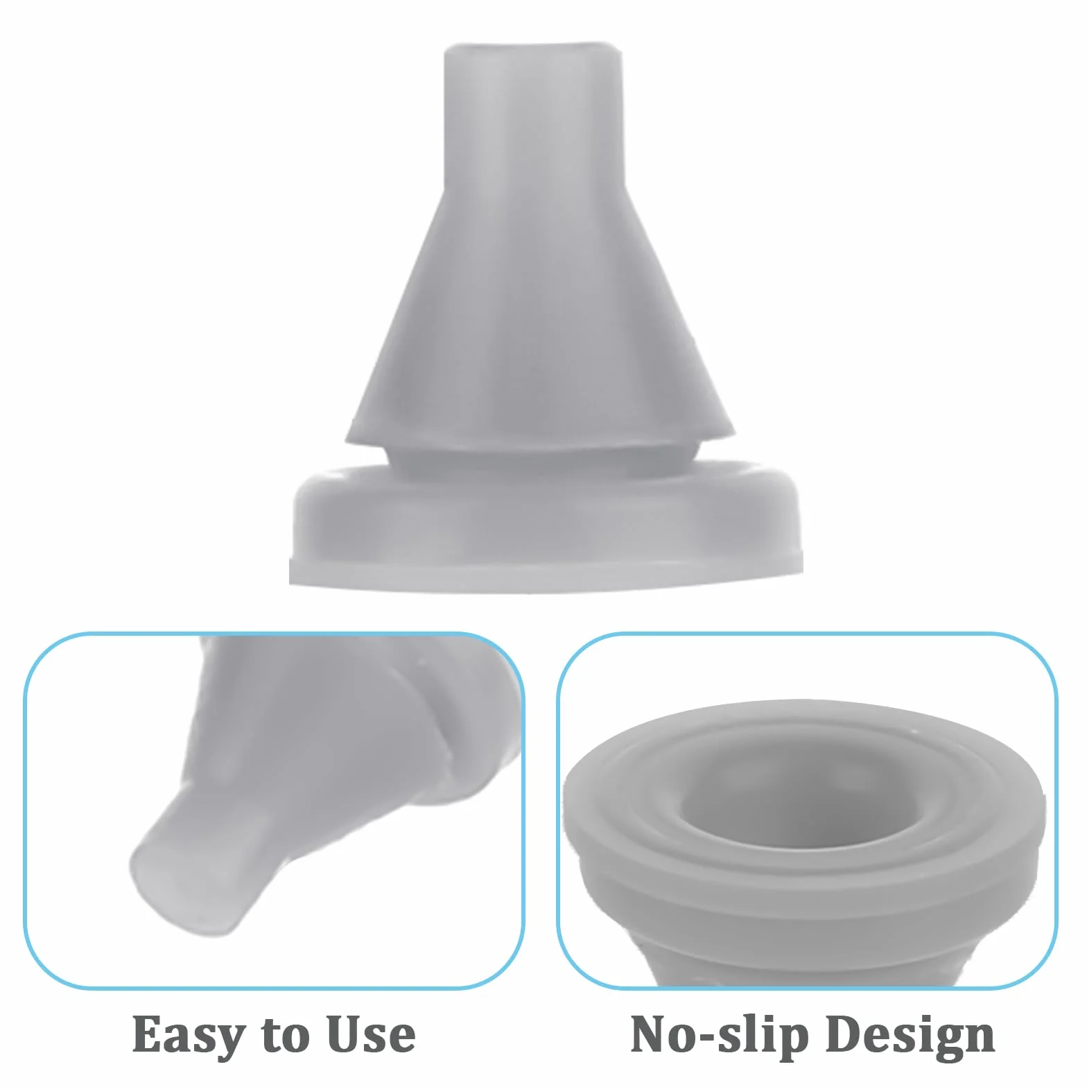 50 ugelli di ricambio per soffione doccia, ugello in silicone, foro di spruzzo, punta rotonda, in silicone, per diametro del foro 4 mm, beccuccio universale (grigio)