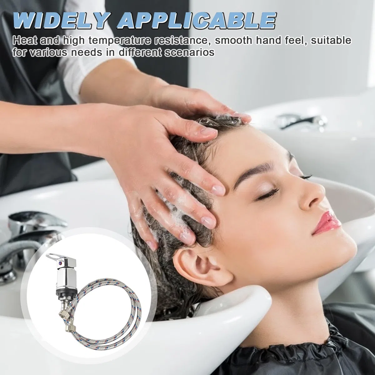 Lettino per Shampoo Maniglia Unica Rubinetto Doccia Set, 1/2 Pollice Miscelatore Doccia in Lega di Rame, Miscelatore Caldo e Freddo Durevole per Lavandino, Vaschetta per Shampoo, Camper (Argento)