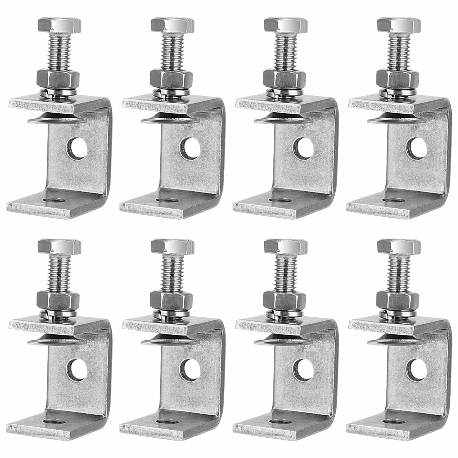 8 morsetti a C da 30 mm, in acciaio inox resistente, per morsetti e tenditori, per lavori di legno, fai da te e riparazioni auto, argento