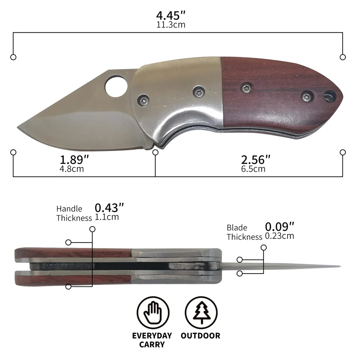Coltello tascabile multiuso piccolo, coltello pieghevole EDC con lama affilata da 1,89 pollici per campeggio, escursionismo, caccia e fai da te. (Pizzo Giallo)