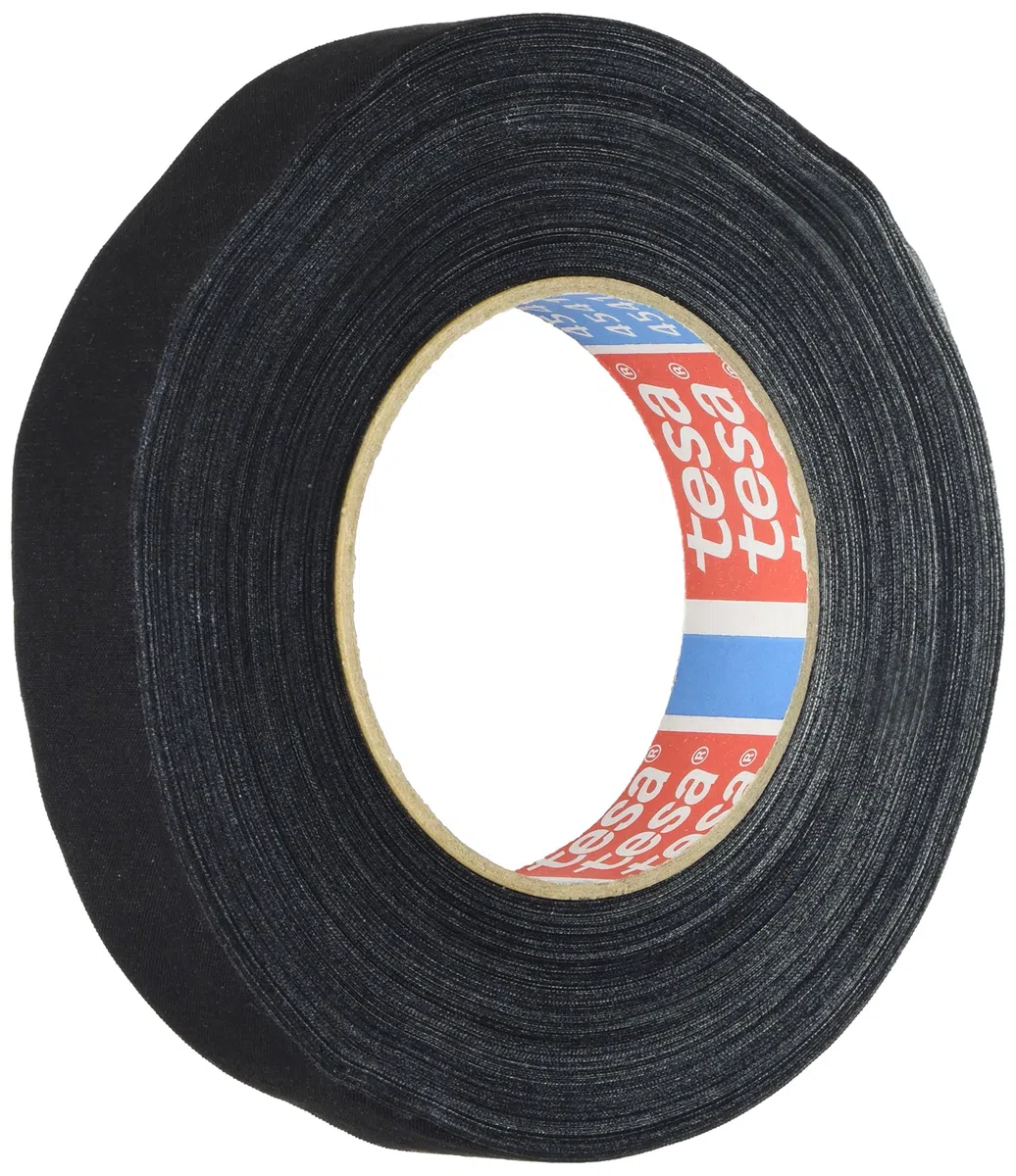 Tesa 04541-00015-00 Nastro in tessuto 4541, nero, 25 mm x 50 m, 50mx25mm