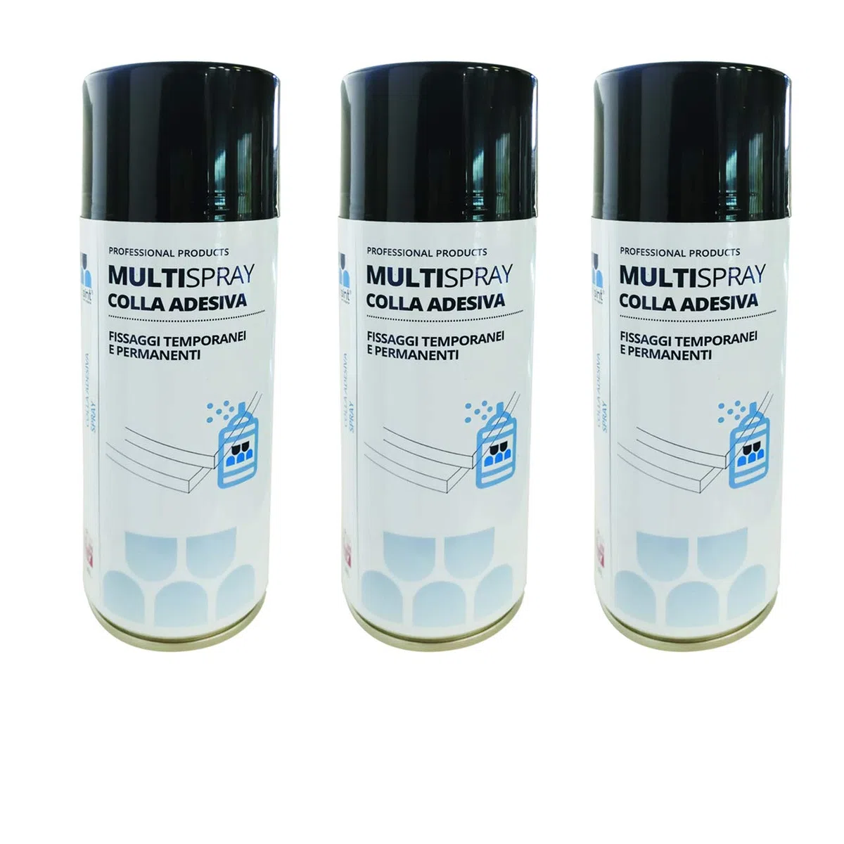 Multisint MultySpray - Nuova Colla Spray per Pannelli Fonoassorbenti 400 ml (Confezione 3 Bombolette) – Produzione 100% Italiana