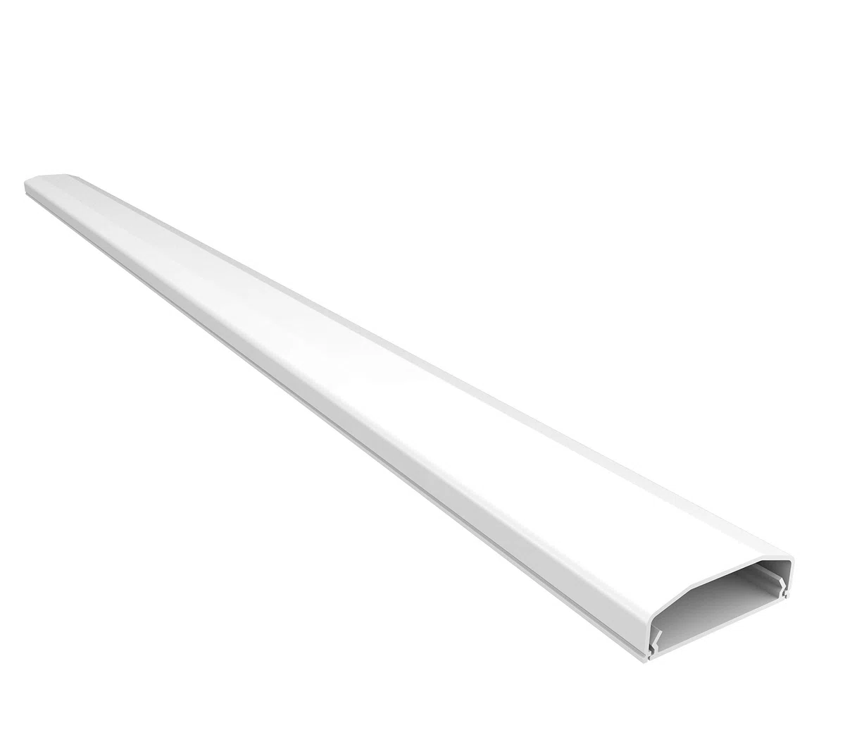 conecto CC50574 Canale per Cavi con adesivo autoadesivo o viti in PVC di alta qualità (lunghezza 100 cm, larghezza 6 cm, altezza 2 cm), bianco