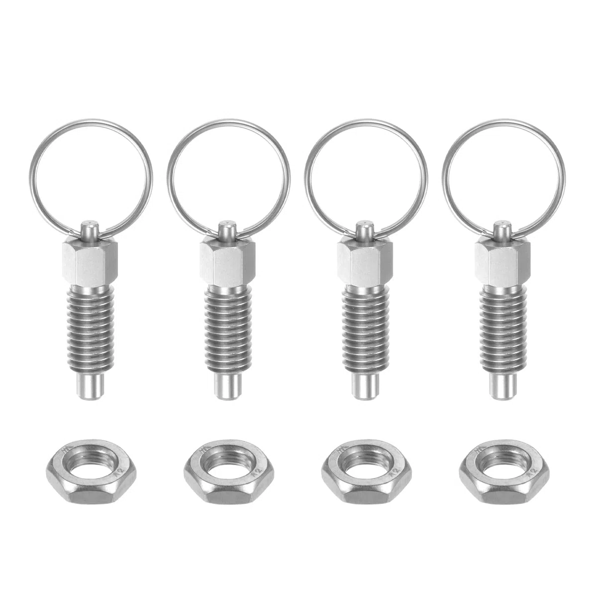 QUARKZMAN 4pz Spillo a Molla con Ring Trazione Dimensione Filettatura M10*1,5 Lunghezza 0,79" Dia Spillo 6mm Testa Piana Acciaio Inossidabile Spillo Bloccaggio Non-Retrattileper Industriali