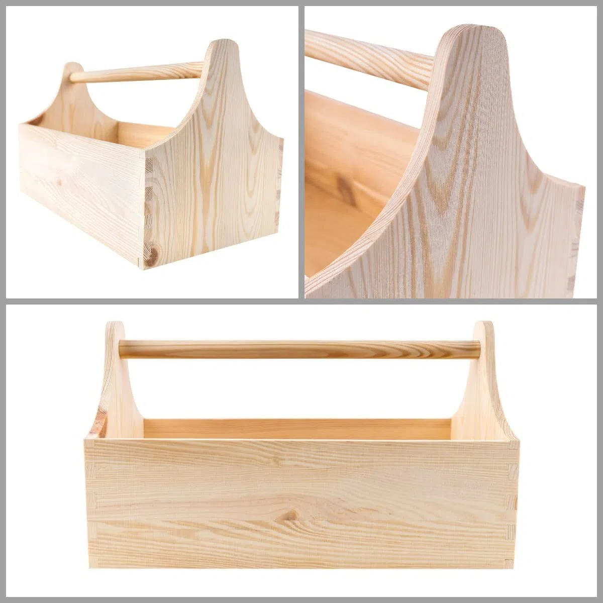 Creative Deco Cassetta degli Attrezzi in Legno | Porta Attrezzi in Legno | Dimensioni 34 x 18 x 20,5 cm (+/- 0,5 cm) | Cassetta Naturale con Maniglia | Borsa degli Attrezzi | Confezione Regalo