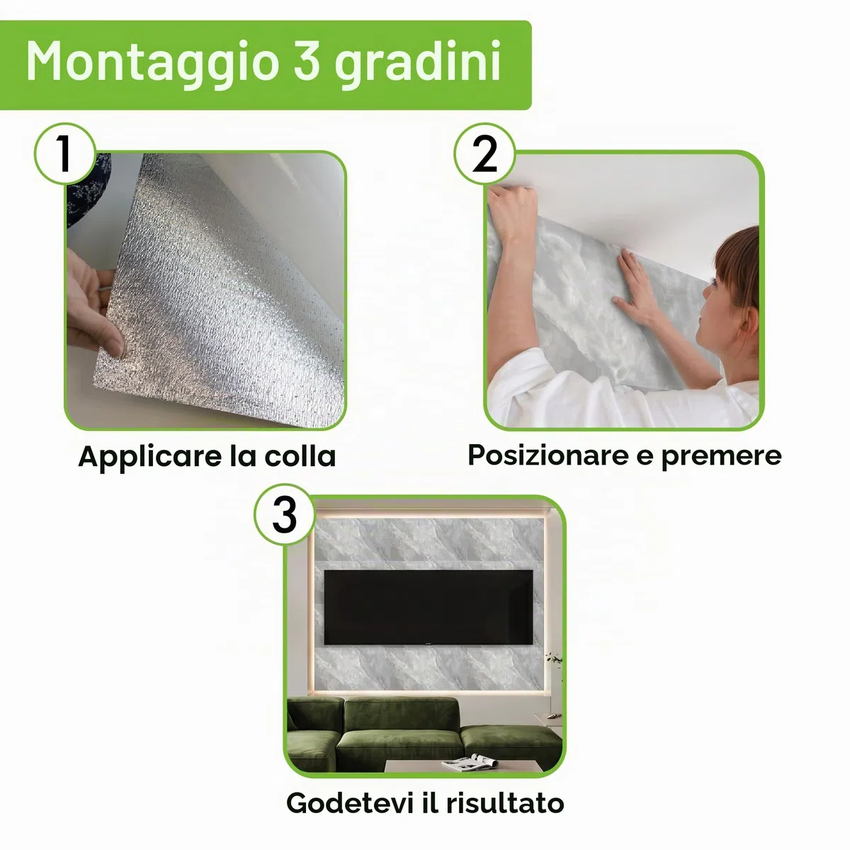 Grace Baltic - Pannelli da parete in PVC, 1,08 m²/6 pezzi, autoadesivi, in marmo, di ottima qualità, decorazione da parete, adesivi da parete elastici 2 mm di spessore (grigio marmo)