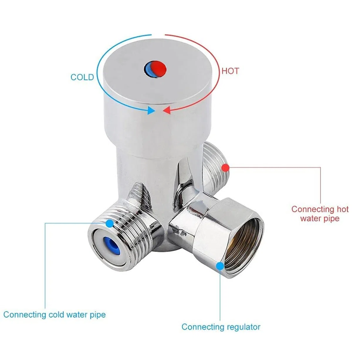 Valvola Miscelatrice Rubinetto Miscelatore Acqua Calda e Fredda G1/2 per Bagno e Cucina