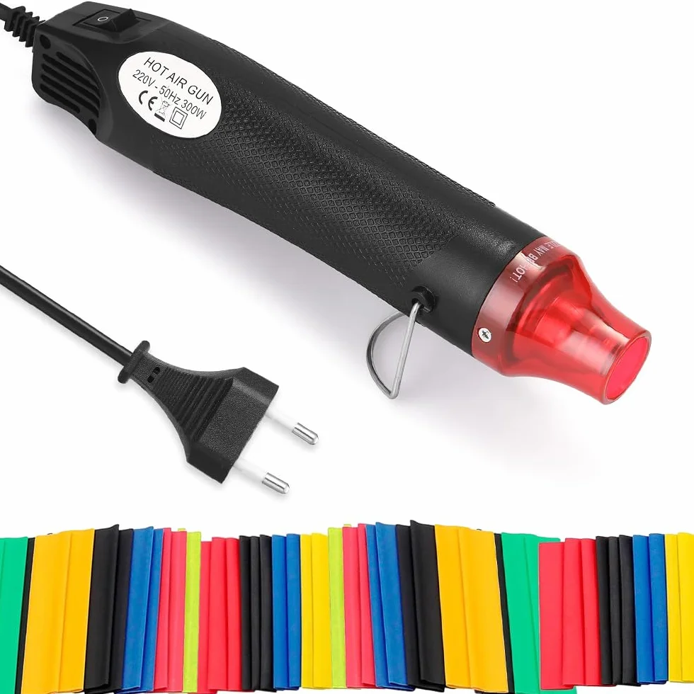 mizikuu Mini Pistola Aria Calda, Pistola Termica con 328 Tubo Termoretraibile Riscaldamento Rapido per Fai da Te, Resina Acrilica, Artigianato, Termoretraibile