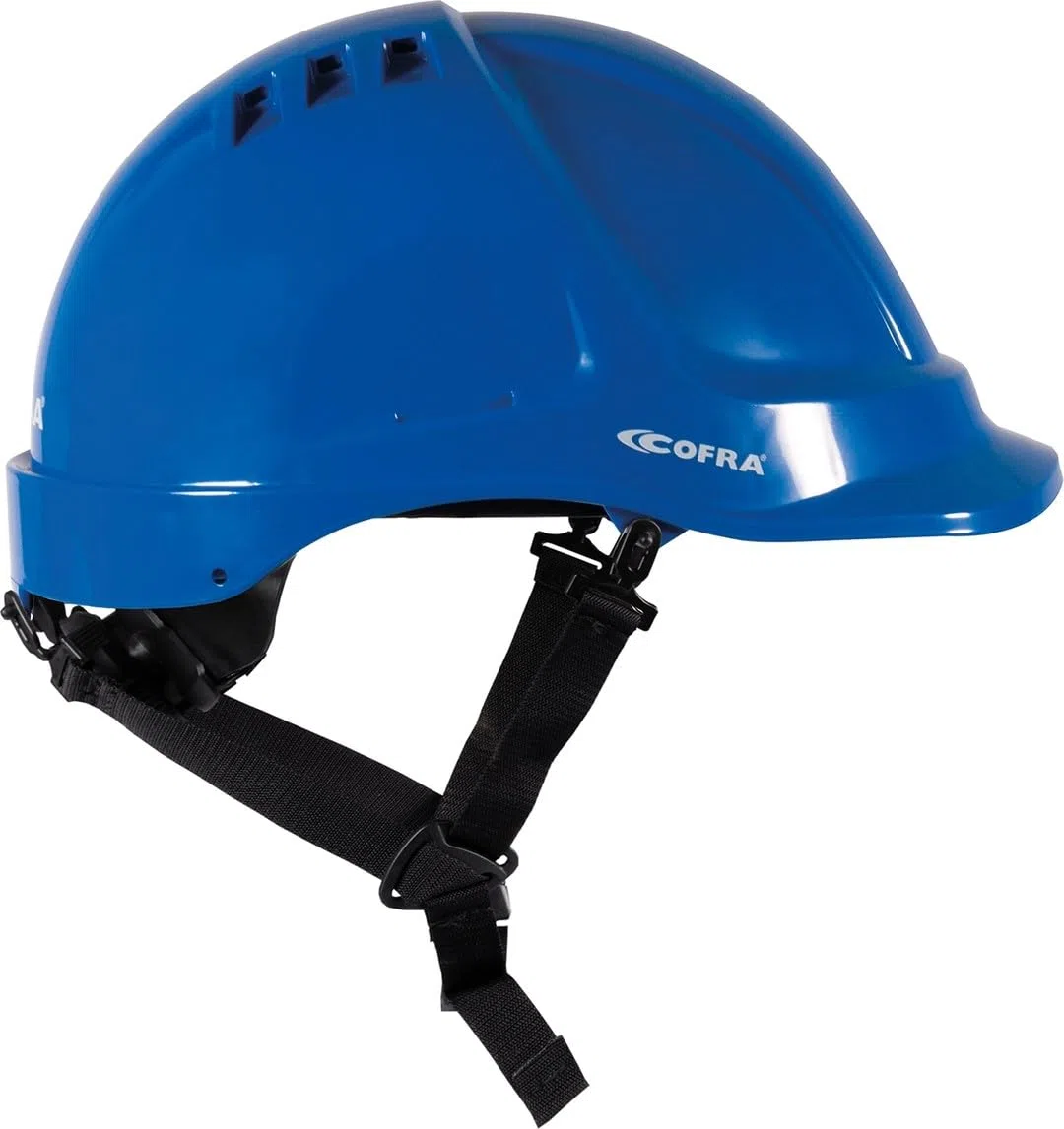 Cofra Litess Vent (Blu) Elmetto di protezione per l'industria ventilato in ABS casco CAT. II taglia regolabile peso 435g