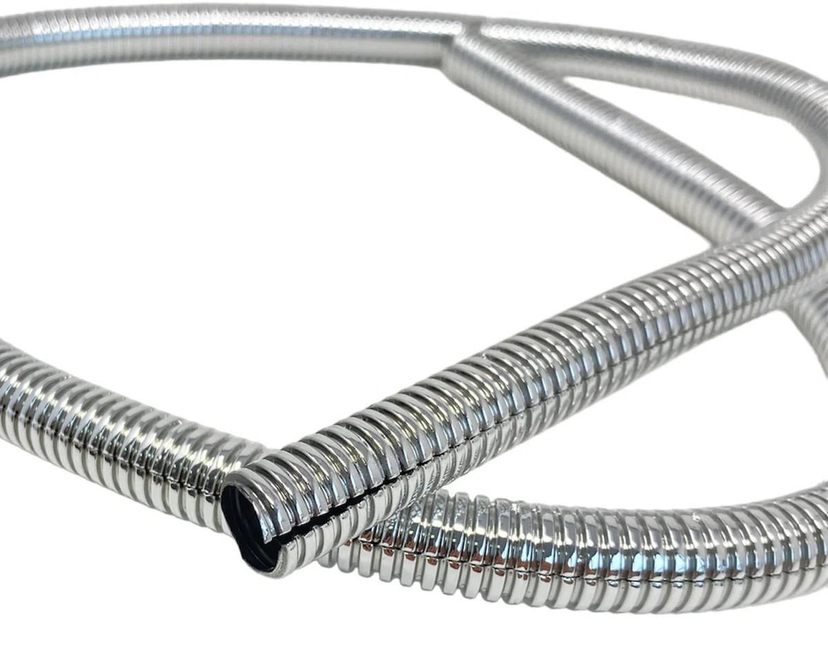 Avvolgicavo a Spirale Cromata Protettiva per Moto per Ordinare i Cavi e Tubi Personalizzati della Tua Moto Cruiser - Copertura Protettiva 11mm x 1m per la Gestione dei Cavi e Fili - Manicotto Diviso
